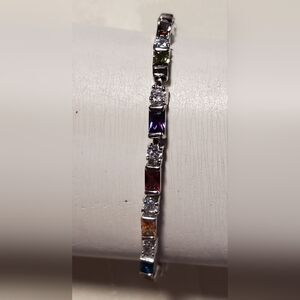 Elegant Multicolor CZ Gemstone Bracelet